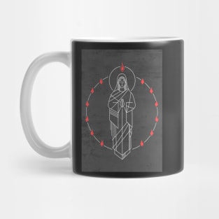 Illustration of Virgin Mary and Holy Spirit at Pentecost Mug